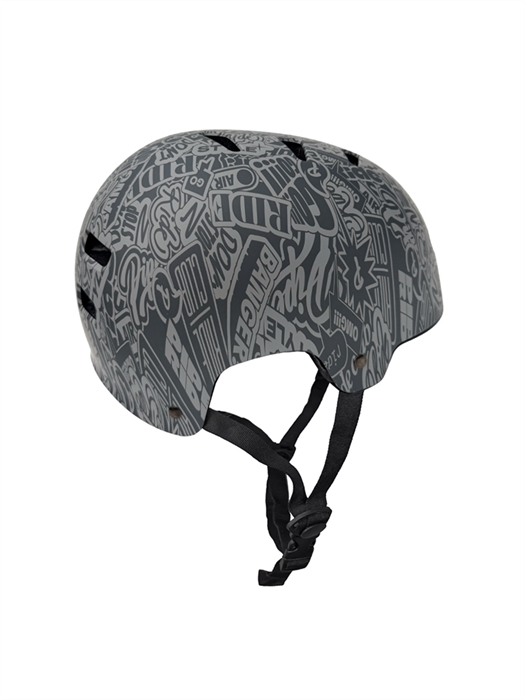 Шлем защитный для cкейтборда самоката и велосипеда PIPE RIDE - Серый L pipe-helmet-greylogo-l