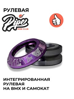 Рулевая для самоката PIPE RIDE CLUB Jacpot Фиолетовая rulevayapipe-jacpot-purple